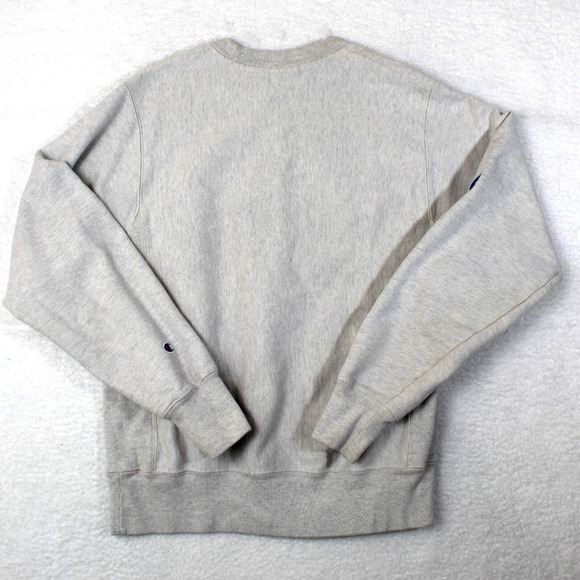 Champion Reverse Weave Sweatshirt Mens Small Gray Embroidered Campus Colligate - Picture 5 of 6